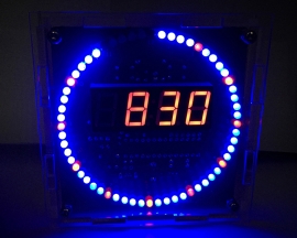 DS1302 DIY Rotating LED Clock Kit with Temperature and Light Control, 4-Digit Display